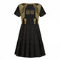 Custom Egypt KA Kid Short Sleeve Dress Gold Symbol Hieroglyphic Texture