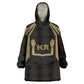 Custom Egypt KA Kid Wearable Blanket Hoodie Gold Symbol Hieroglyphic Texture
