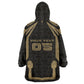 Custom Egypt KA Kid Wearable Blanket Hoodie Gold Symbol Hieroglyphic Texture