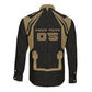 Custom Egypt KA Long Sleeve Button Shirt Gold Symbol Hieroglyphic Texture