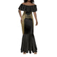Custom Egypt KA Mermaid Dress Gold Symbol Hieroglyphic Texture