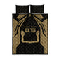 Custom Egypt KA Quilt Bed Set Gold Symbol Hieroglyphic Texture