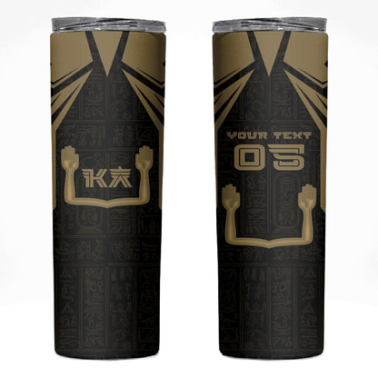 Custom Egypt KA Skinny Tumbler Gold Symbol Hieroglyphic Texture