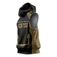 Custom Egypt KA Sleeveless Hoodie Gold Symbol Hieroglyphic Texture