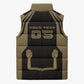 Custom Egypt KA Sleeveless Puffer Jacket Gold Symbol Hieroglyphic Texture