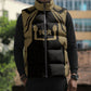 Custom Egypt KA Sleeveless Puffer Jacket Gold Symbol Hieroglyphic Texture