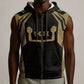 Custom Egypt KA Sleeveless Zip Hoodie Gold Symbol Hieroglyphic Texture