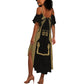 Custom Egypt KA Summer Maxi Dress Gold Symbol Hieroglyphic Texture