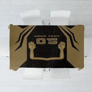 Custom Egypt KA Tablecloth Gold Symbol Hieroglyphic Texture