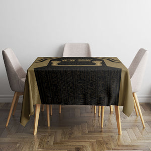 Custom Egypt KA Tablecloth Gold Symbol Hieroglyphic Texture