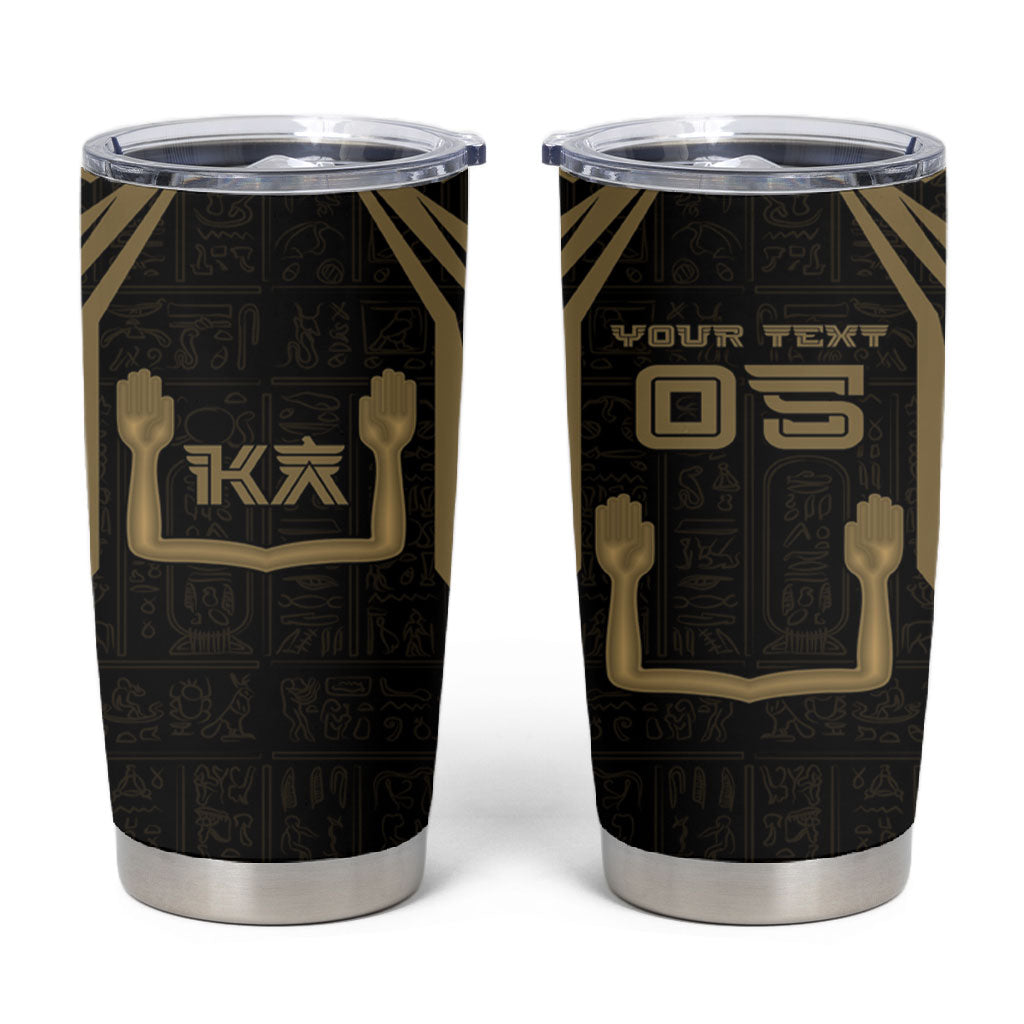 Custom Egypt KA Tumbler Cup Gold Symbol Hieroglyphic Texture