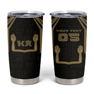 Custom Egypt KA Tumbler Cup Gold Symbol Hieroglyphic Texture