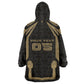Custom Egypt KA Wearable Blanket Hoodie Gold Symbol Hieroglyphic Texture