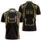 Custom Egypt KA Zipper Polo Shirt Gold Symbol Hieroglyphic Texture