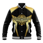 Egypt BA Baseball Jacket Winged Pharaoh Hieroglyphic Patterns
