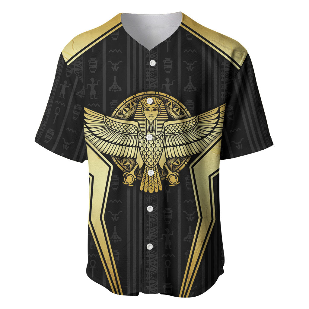 Egypt BA Baseball Jersey Winged Pharaoh Hieroglyphic Patterns