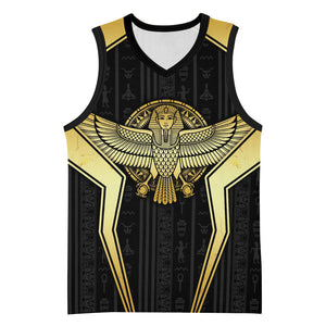 Egypt BA Basketball Jersey Winged Pharaoh Hieroglyphic Patterns