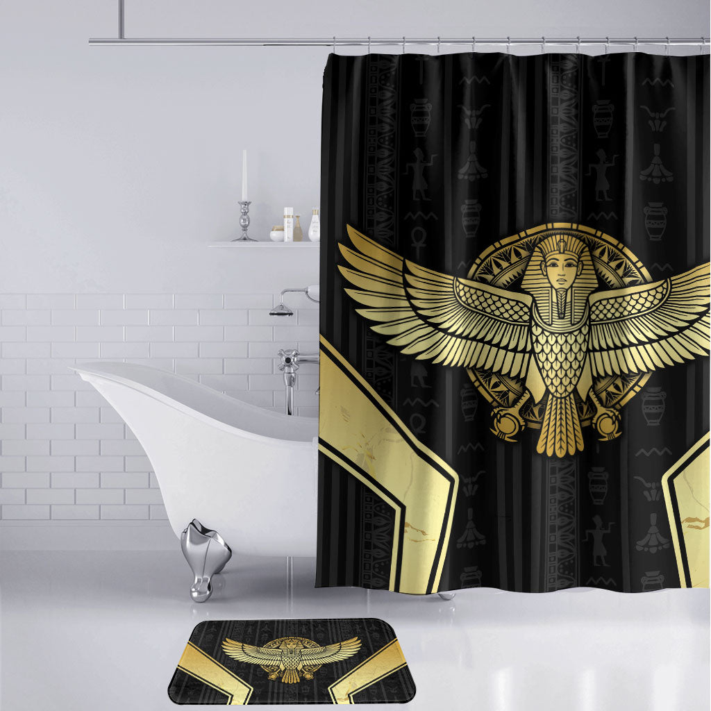 Egypt BA Bathroom Set Winged Pharaoh Hieroglyphic Patterns