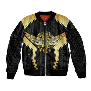 Egypt BA Bomber Jacket Winged Pharaoh Hieroglyphic Patterns