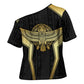 Egypt BA Cross Shoulder Shirt Winged Pharaoh Hieroglyphic Patterns
