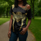 Egypt BA Cross Shoulder Shirt Winged Pharaoh Hieroglyphic Patterns