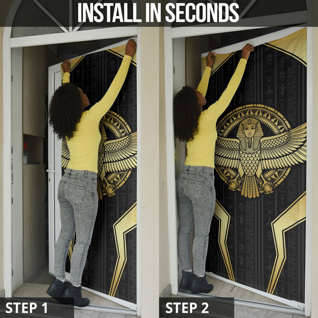 Egypt BA Door Cover Winged Pharaoh Hieroglyphic Patterns
