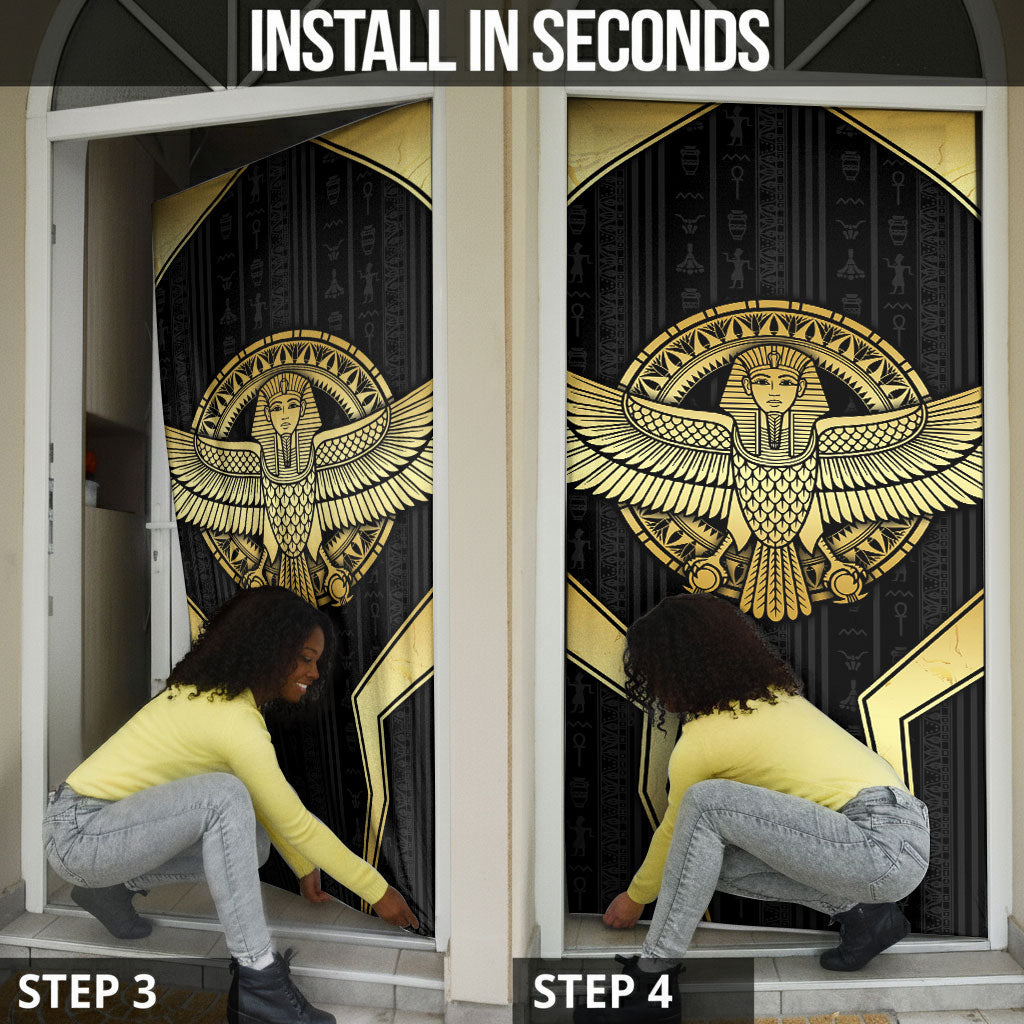 Egypt BA Door Cover Winged Pharaoh Hieroglyphic Patterns