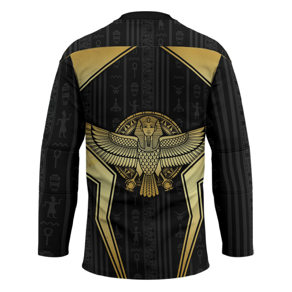 Egypt BA Hockey Jersey Winged Pharaoh Hieroglyphic Patterns