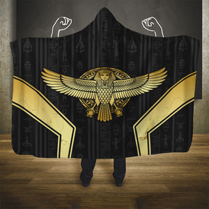 Egypt BA Hooded Blanket Winged Pharaoh Hieroglyphic Patterns