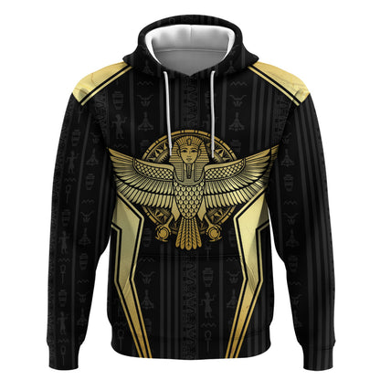 Egypt BA Hoodie Winged Pharaoh Hieroglyphic Patterns