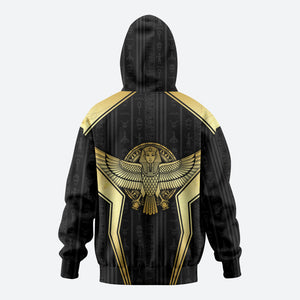 Egypt BA Hoodie Winged Pharaoh Hieroglyphic Patterns