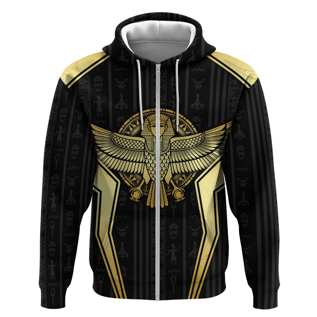Egypt BA Hoodie Winged Pharaoh Hieroglyphic Patterns