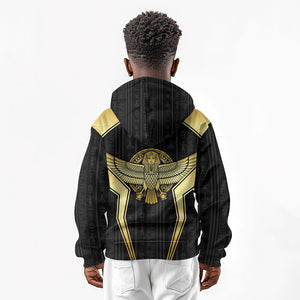 Egypt BA Kid Hoodie Winged Pharaoh Hieroglyphic Patterns