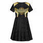 Egypt BA Kid Short Sleeve Dress Winged Pharaoh Hieroglyphic Patterns