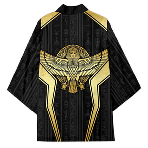 Egypt BA Kimono Winged Pharaoh Hieroglyphic Patterns