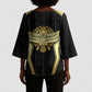 Egypt BA Kimono Sleeve Blouse Winged Pharaoh Hieroglyphic Patterns