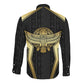 Egypt BA Long Sleeve Button Shirt Winged Pharaoh Hieroglyphic Patterns