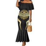 Egypt BA Mermaid Dress Winged Pharaoh Hieroglyphic Patterns