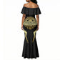 Egypt BA Mermaid Dress Winged Pharaoh Hieroglyphic Patterns
