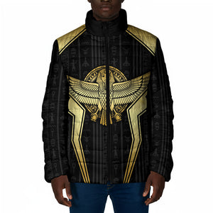 Egypt BA Padded Jacket Winged Pharaoh Hieroglyphic Patterns