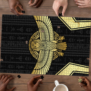 Egypt BA Puzzle Winged Pharaoh Hieroglyphic Patterns