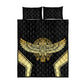 Egypt BA Quilt Bed Set Winged Pharaoh Hieroglyphic Patterns