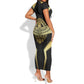 Egypt BA Short Sleeve Bodycon Dress Winged Pharaoh Hieroglyphic Patterns