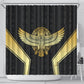 Egypt BA Shower Curtain Winged Pharaoh Hieroglyphic Patterns