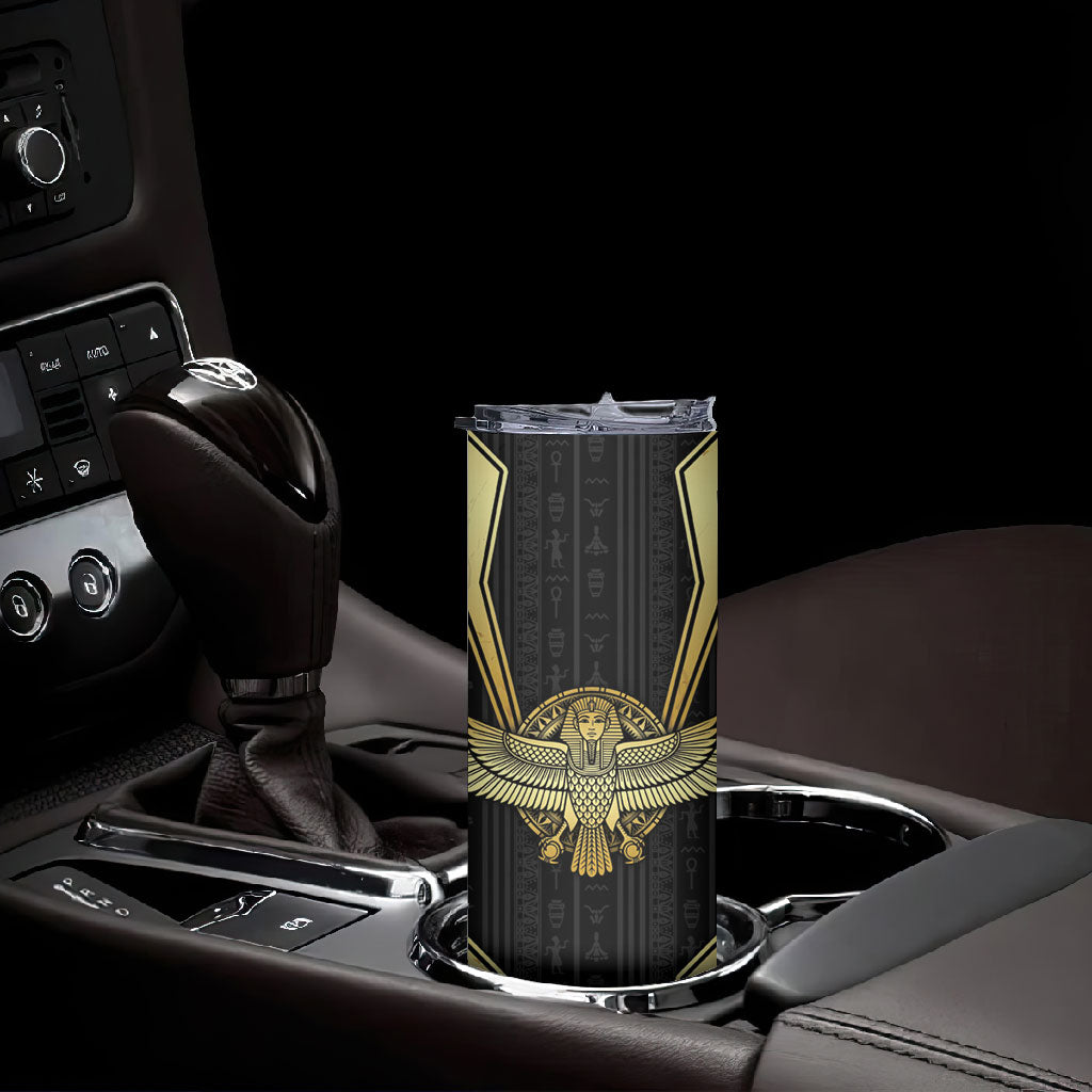 Egypt BA Skinny Tumbler Winged Pharaoh Hieroglyphic Patterns