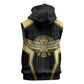 Egypt BA Sleeveless Hoodie Winged Pharaoh Hieroglyphic Patterns
