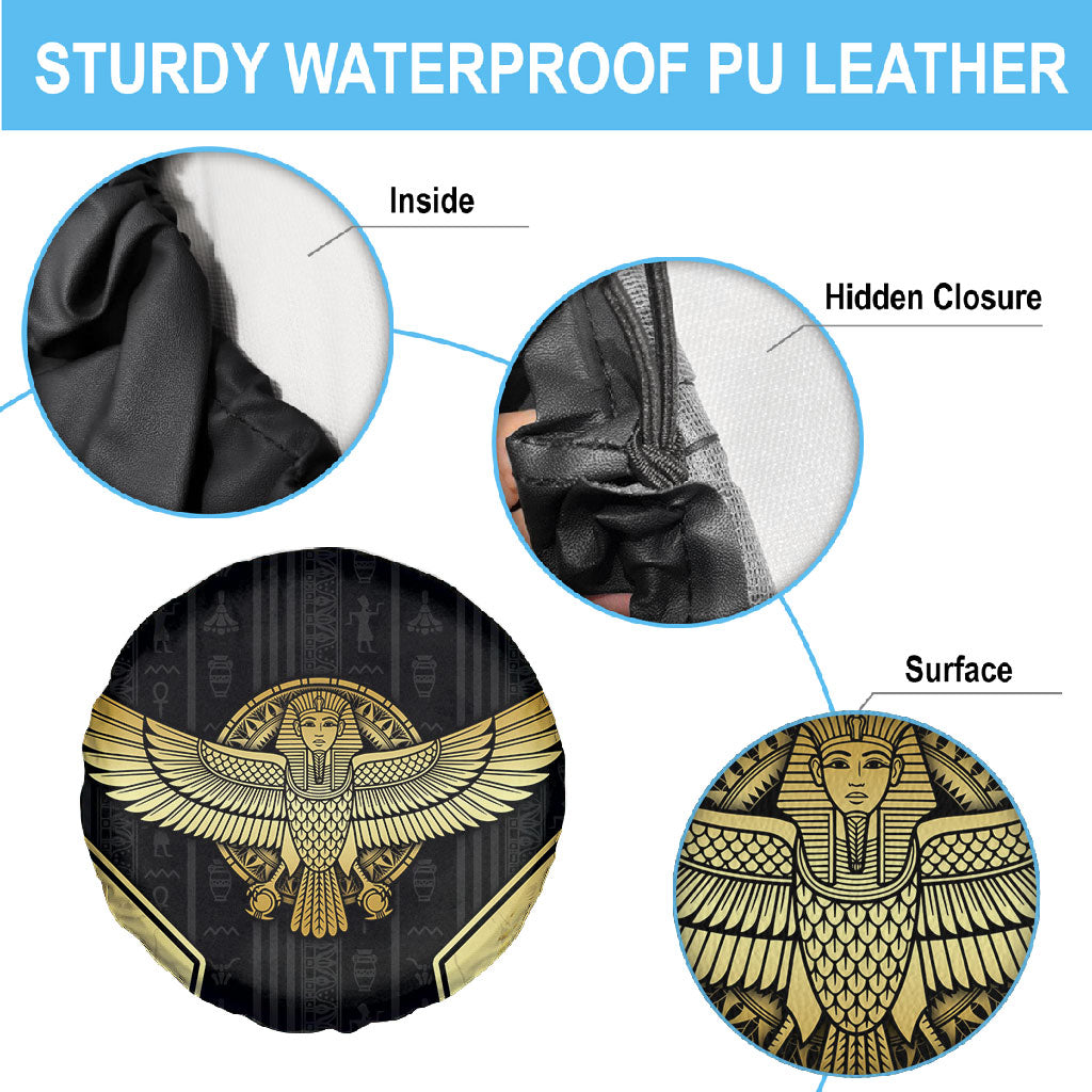 Egypt BA Spare Tire Cover Winged Pharaoh Hieroglyphic Patterns
