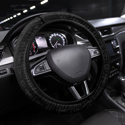 Egypt BA Steering Wheel Cover Winged Pharaoh Hieroglyphic Patterns