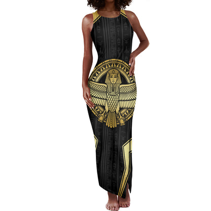 Egypt BA Tank Maxi Dress Winged Pharaoh Hieroglyphic Patterns
