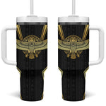 Egypt BA Tumbler With Handle Winged Pharaoh Hieroglyphic Patterns